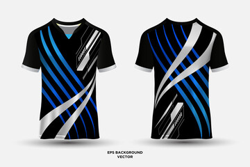 Fototapeta na wymiar Fantastic shapes and wave design jersey T shirt sports suitable for racing, soccer, e sports.