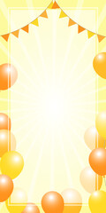 Obraz premium バナーデザイン 風船とガーランド 300×600サイズ対応