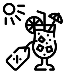 cocktail line icon