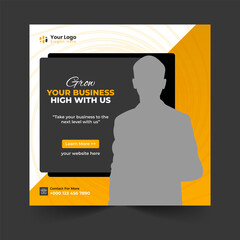 Creative modern corporate social media post design template with multiuse 