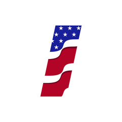 Obraz premium American Alphabet Flag I
