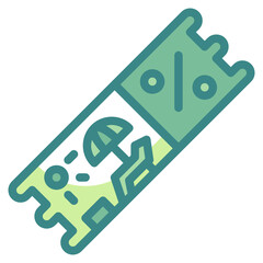 coupon blue line icon