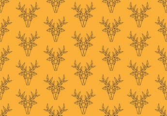 Polygonal abstract head of a deer. Logo of the deer. Vector illustration