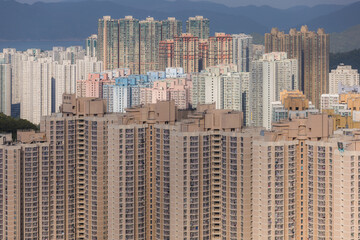 Fototapeta na wymiar Tseung Kwan O, Hong Kong Hong Kong residential apartment building