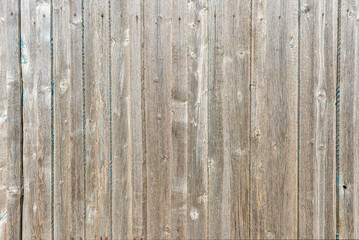 background old gray wooden boards close up.Boards are vertical.Outdoors shot.