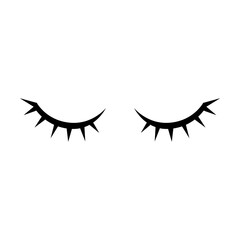 Mascara styles, girl eyes with beautiful lashes isolated on white. Girls eyelashes simple vector illustration
