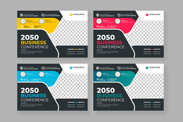 Flyer business conference flyer  for annual report and brochure company with modern design