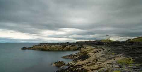 Obraz premium panorama view of the Elie Lighthouse on the Firth of Forth in Scotland