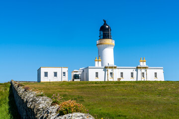Fototapeta na wymiar view of the Noss Head Lighthouse in Caithness in the Scottish Highlands