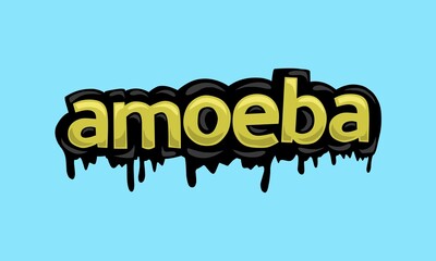 AMOEBA writing vector design on blue background
