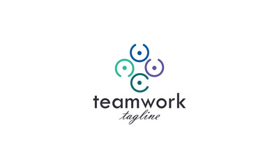 Teamwork logo design concept for business identity.