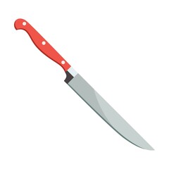 Sharp kitchen knife. Kitchenware, cooking baking utensil isolated vector illustration. Modern kitchen tool flat icon. Cutlery and kitchen accessories