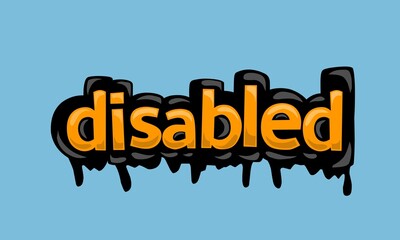 DISABLED writing vector design on blue background