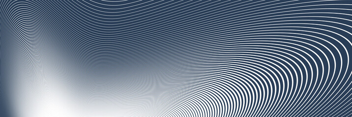 Fototapeta premium Black lines in 3D perspective vector abstract background, single color dynamic linear minimal design, wave lied pattern in dimensional and movement.