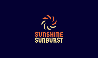 Abstract sun logo design emblem. Design for solar system, energy and power.