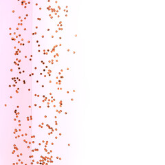 Trendy confetti background. Glitter on pastel pink and white trendy background. Festive background for your projects.
