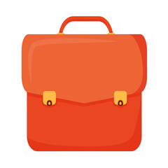 Red leather briefcase semi flat color vector object. Fashionable bag for professional look. Full sized item on white. Simple cartoon style illustration for web graphic design and animation
