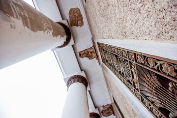 Winter in Moscow. View from the roof. Reconstruction of the old building at the Exhibition Center in Moscow