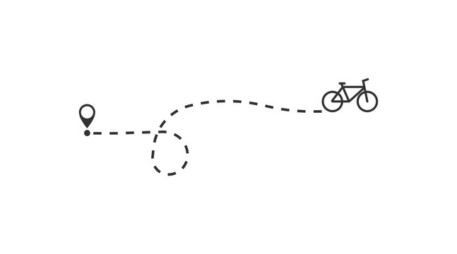 Bike Path Icon. Trip Map Symbol. Sign Navigation Pointer Vector.