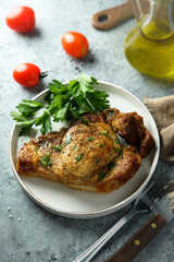 Roasted pork with fresh parsley