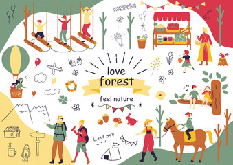 Fototapeta premium 森のアクティビティ 素材集