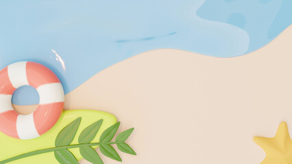 Summer Sale 3d rendering wallpaper for banner, website, and illustration. concept of business, marketing, and advertisement.
