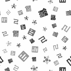 Set Graph, chart, diagram, Many ways directional arrow, Arrow and Pie infographic on seamless pattern. Vector