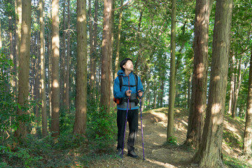 Fototapeta premium 山歩きする男性