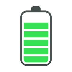 Smartphone UI symbol. Charge or recharge indicator, power loading isolated vector illustration. Phone battery charge status flat symbol