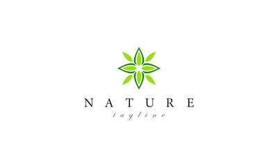 Nature elements logo design template. Design covers the environment, nature, ecology, agriculture, plants and gardening.