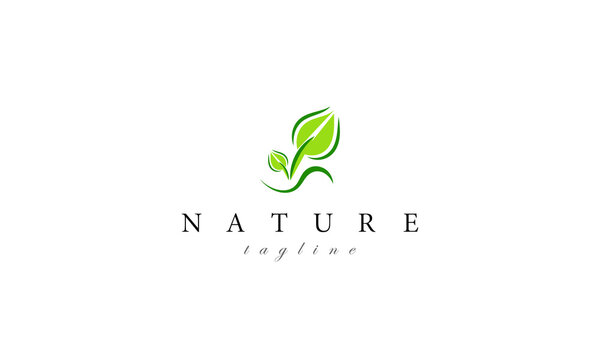 Nature elements logo design template. Design covers the environment, nature, ecology, agriculture, plants and gardening.