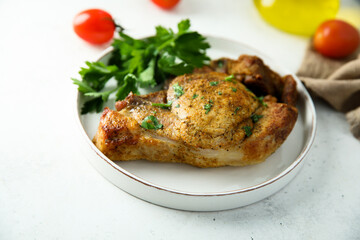 Roasted pork with fresh parsley