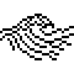 Fototapeta na wymiar Pixel sea waves. Embroidery scheme. Vector illustration in a flat style. Black on white
