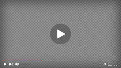 Template of video and audio player. Design Media Player. video player pc layout. Video online content mockup. Vector illustration. © brovkoserhii