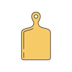 Kitchen cutting board icon in color, isolated on white background 