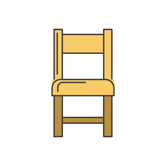 Chair furniture icon in color, isolated on white background 