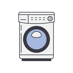 Laundry machine icon in color, isolated on white background 
