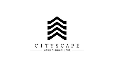 Building logo. Modern building, real estate, cityscape, planning, structure, apartment, property, construction, architecture and residence logo design concept.