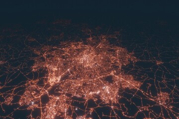 Leicester Aerial View Night Top