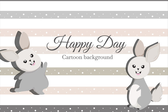 cute bunny with mushroom template background