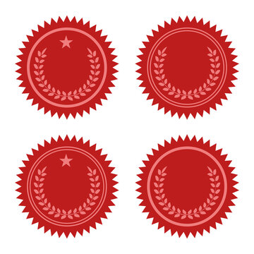 Red wax seals. Vector icons set.