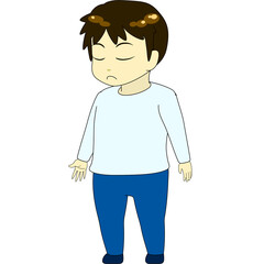 ちびキャラのイラスト（男・横向き）