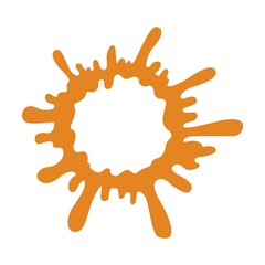 Fototapeta premium Splash frame vector illustration. Collection of colorful splatters of liquid ink of different shapes isolated on white background