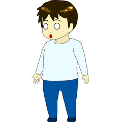 ちびキャラのイラスト（男・横向き）