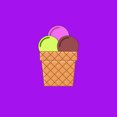 ice cream with many flavors