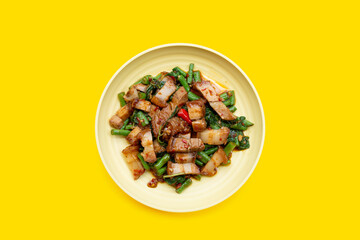 Stir fried crispy pork with holy basil