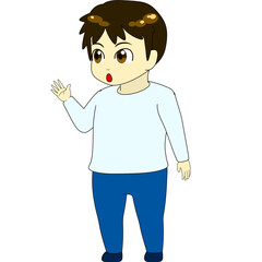 ちびキャラのイラスト（男・横向き）