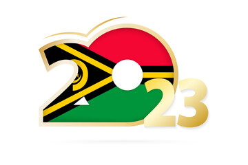 Year 2023 with Vanuatu Flag pattern.