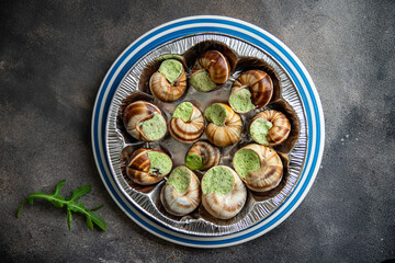 snails food fresh meal food snack diet on the table copy space food background 