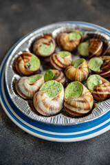 snails food fresh meal food snack diet on the table copy space food background 